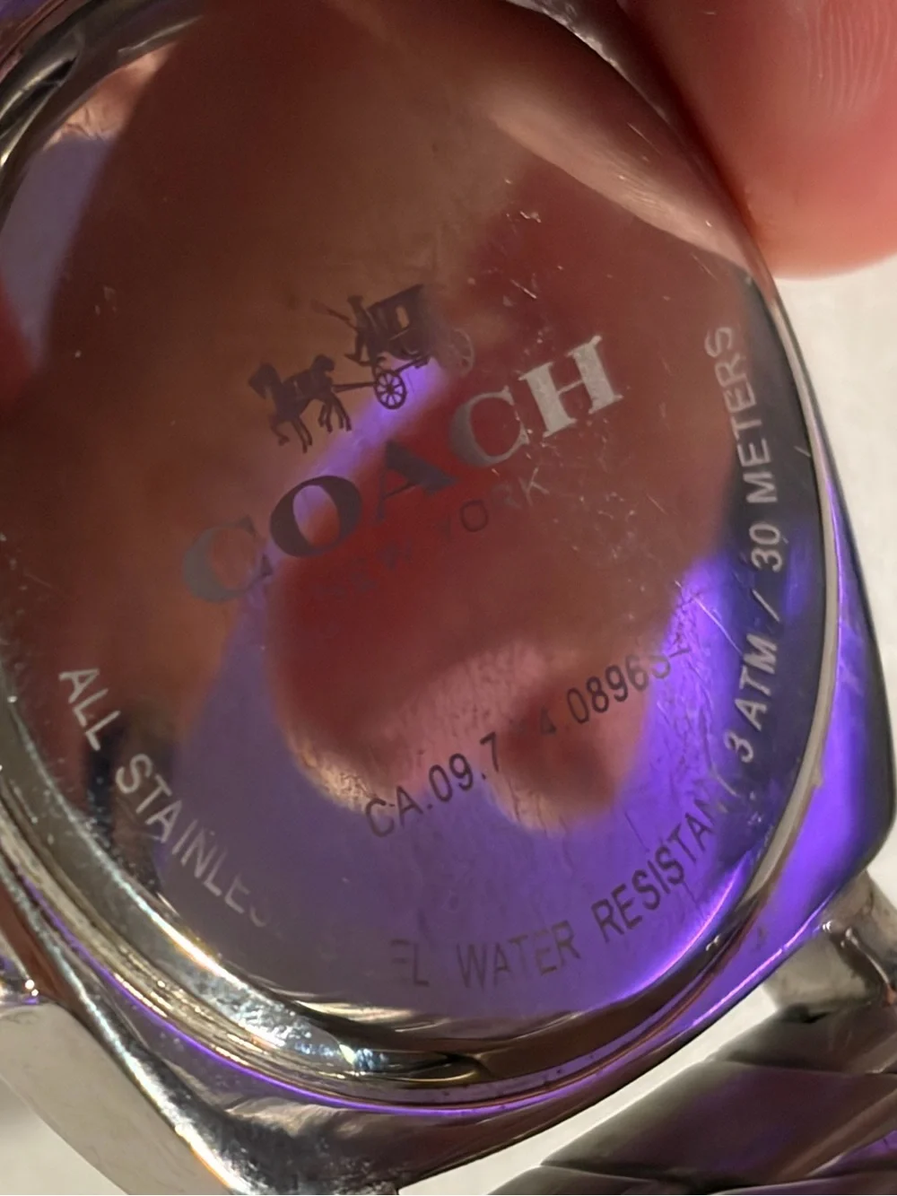 Coach Boyfriend 14503129 Silver Sapphire Crystal Case with Silver band
